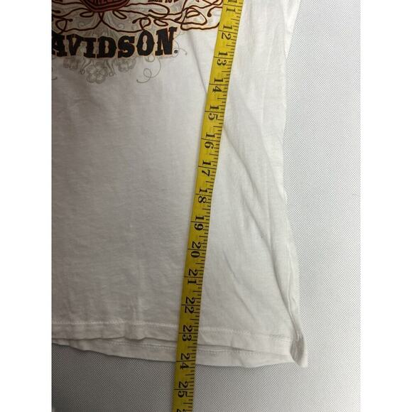 Harley Davidson Shirt Women Medium White Smoky Mountain Graphic Tee Bravado - Picture 7 of 7